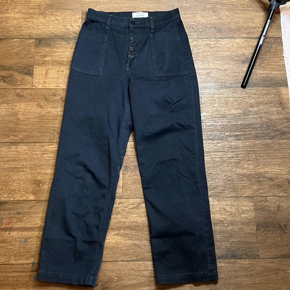 Reformation black straight leg Button-Fly Pants size 28 - Picture 5 of 10